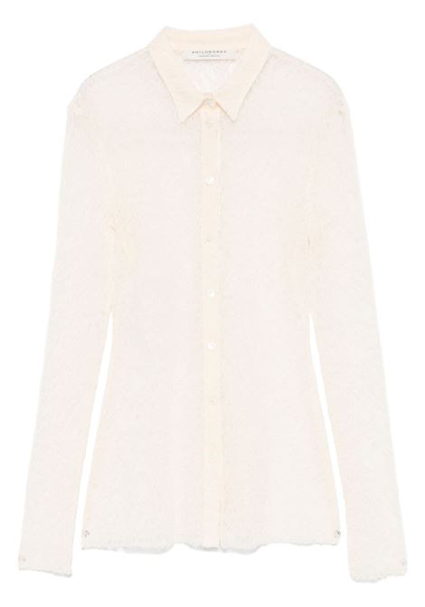 White floral-lace sheer shirt Philosophy Di Lorenzo Serafini - women